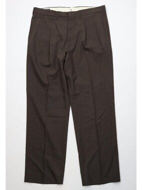 Vintage 90s Streetwear Mens 38x32 Rayon Gabardine Blend Pleated Wide Leg Pants